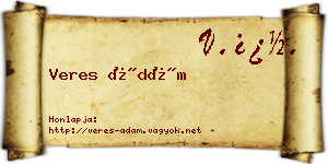Veres Ádám névjegykártya